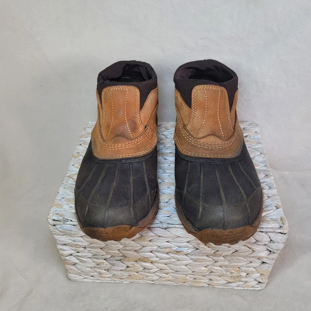 L.L. Bean Men's Storm Chaser Boots Size 9M Leather Upper Fisherman Nautical Rain